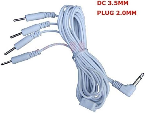 DC 3.5mm Electrode Wires Tens EMS Machine 4-pin Cables Reusable 2.0 mm Plug in Long-life Massage Machine (2)