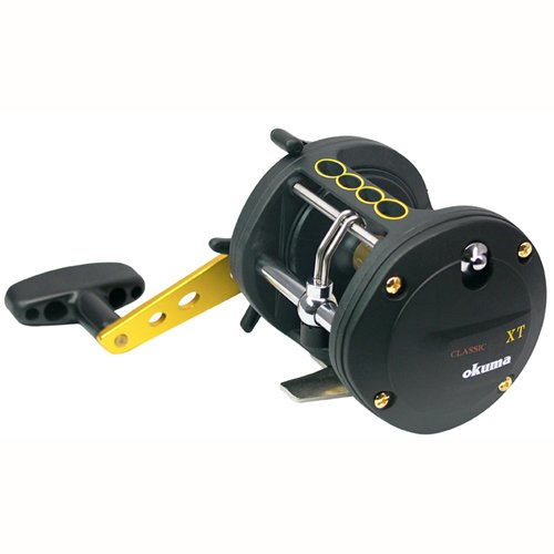 Okuma Fishing CLX-450L Classic Level Wind Graphite Trolling Reel (Small, Black/Gold)
