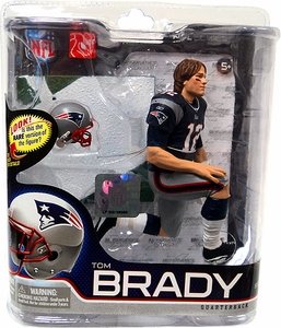 McFarlane Toys NFL Sports Picks Series 27 Action Figure Tom Brady (New England Patriots) Blue Jersey Long Hair