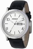 DKNY Stainless Steel Gents White Dial & Leather Strap Watch