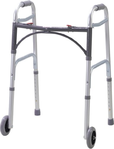 Deluxe Folding Walker, Junior - Two Button with 3