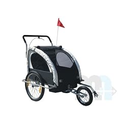 FAHRRADANH�NGER 2IN1 JOGGER WEISS/SCHWARZ VOLLGEFEDERT