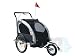 FAHRRADANHÄNGER 2IN1 JOGGER WEISS/SCHWARZ VOLLGEFEDERT