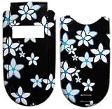 Navy Flowers - Motorola V180/ V186 Faceplate Cell Phone Cover - V180/ V186 Cell Phone Front Cover and Battery Door Cover Hard Face plate