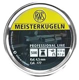 RWS Meisterkugeln Rifle .177 Cal, 8.2 Grains, Wadcutter, 500/Tin