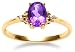 10k Yellow Gold Amethyst & Diamond Ring
