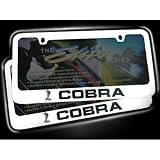 Ford Mustang Cobra Chrome Metal License Frames, Pair
