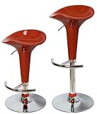2 x Barhocker  Tulpe  höhenverstellbar und drehbar in Orange