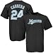 Majestic Florida Marlins #24 Miguel Cabrera Black Players T-shirt