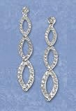 14k White Diamond-Cut Fancy Earrings