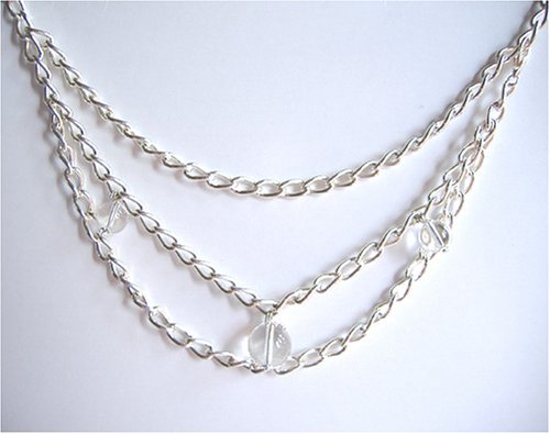 Jeweled Chain Belt in Silver