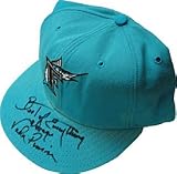 Vada Pinson Autographed / Signed Game Used Florida Marlins Baseball Cap