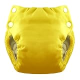 SwaddleBees Snap AIO (All-in-one) Cloth Diaper (Medium, Yellow)
