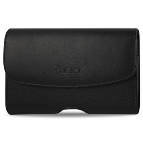 Verizon HTC Droid DNA HTC DLX, HTC 6435LVW, HTC DROID Incredible X, HTC One X 5, HTC DIx Reiko Black Leather Pouch Case Cover Holster Belt Clip