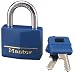 Master Lock 142DCM 1-9/16-Inch Brass Lock with Blue Cover