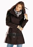 Exclusif manteau court avec ceinture marron (515)