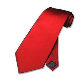 100% SILK Solid Rose RED Neck Tie. Men's NeckTie.