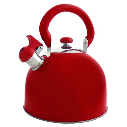 => Red Stainless Steel Whistling Tea Kettle 3Qt. by Fancy Cook
