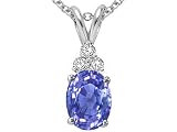 1.01 cts Genuine Tanzanite and Diamond Pendant - 14kt White or Yellow Gold