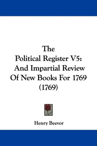 Cover image : The Political Register: And Impartial Review of New Books for 1769