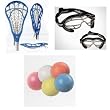 STX Racy Lacrosse Package (Stick Color=White,Ball Color=Orange,Goggle-Color=Pink)