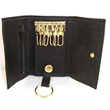 Genuine Leather Key Wallet in Black or Brown (Black)