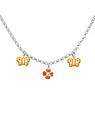 Unicornj Sterling Silver Childrens Necklace with Butterfly and Clover Charms