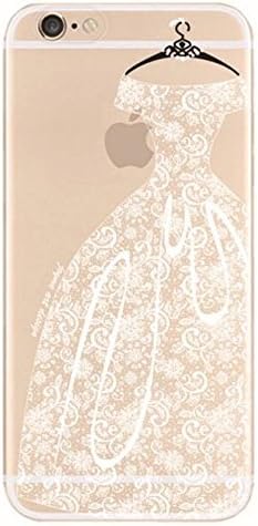 Phone 6 Case,iPhone 6/6S Protective Case Soft Flexible TPU Transparent Skin Scratch-Proof Case for iPhone 6/6S(4.7-inch) Diamond Bling Rhinestone (white wedding dress)