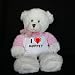 Search : Plush White Teddy Bear (Dena) toy with I Love Muppet