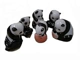 Chinese porcelain panda bears - 6 piece set, hand painted