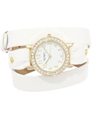 XOXO Womens XO5612  White Double Wrap Rhinestones Bezel Watch