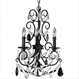 Midnight Waltz Candle Chandelier in Black Lacquer with Optional Shade