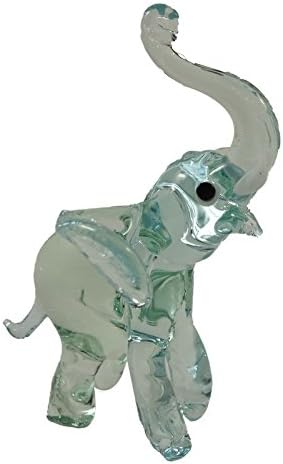Imaginative Hand Blown Art Glass Figurine Elephant Clear 4" x 3"