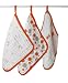 Aden & Anais Muslin Washcloth Set 3-Pack - Orange and Silver