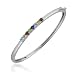 Sterling Silver Multi-Stone Bangle Bracelet, 7.25"