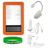Young Micro Ultimate Combo Kit - Silicone Skin Case, Book Light, Car and Travel-Wall Chargers for Barnes & Noble nook E-Reader Reading Device (nook NOT Included)
