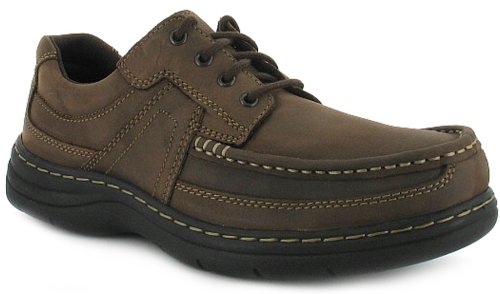 New Mens/Gents Brown Leather Hush Puppies Lace Up Casual Shoes. - Brown - UK 6