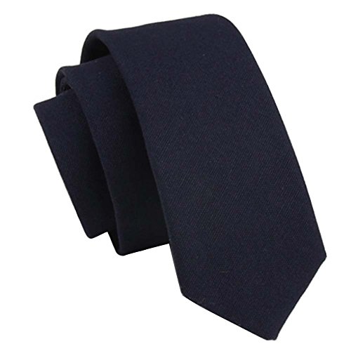 Mantieqingway Men's Cotton Solid Jacquard Narrow Neckties