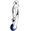 Sterling Silver 925 Top Mount Blue Crystal Free Drop 3-D Belly Ring