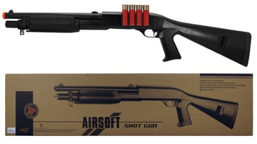Spring M183A2 Shotgun FPS-380, With Shell BB Holders, Airsoft Gun