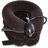 Cervical Neck Traction Device for Head & Shoulder Pain - Inflatable Neck Pillow / Cervical Traction Pillow - #1 Doctors Recommended - Improved Home Cervical Traction Device with Adjustable Size, Bigger Pump, Extended Velcro, Premium, Durable & High Quality