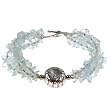 Handmade Blue Aquamarine Bracelet With Antiqued Silver Accent Bead