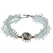 EXP Handmade Blue Aquamarine Bracelet With Antiqued Silver Accent Bead