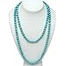 Gem Stone King 24 Inch Stunning Beads Simulated Turquoise Howlite Necklace and Earrings Set