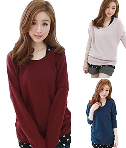 【ARINCO】 トップス キュート バック リボン 付き 長袖 レディース M L XL 大きい サイズ 春 ３色