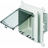 Arlington DBVS2C-1 Outdoor Electrical Box with Weatherproof Cover for Vinyl-Siding, Clear, Vertical/2-Gang