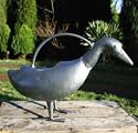 Hand Crafted Ornamental Metal Duck Watering Can