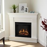 Real Flame Chateau Electric Corner Fireplace in White Finis
