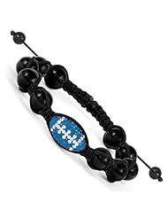 Swarovski Elements Indianapolis Spirit Football & Onyx Macrame Bracelet