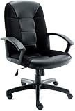 Alera EX41LS10B Executive High-Back Swivel/Tilt Chair, Black Leather/Mesh Fabric